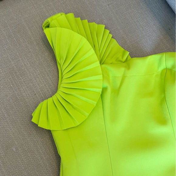 NEW Acler Aberfoyle Mini Dress - Lime Green - Picture 7 of 11